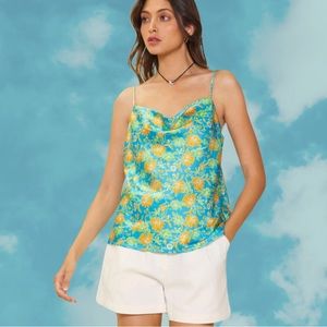 Floral Cowl Neck Blouse